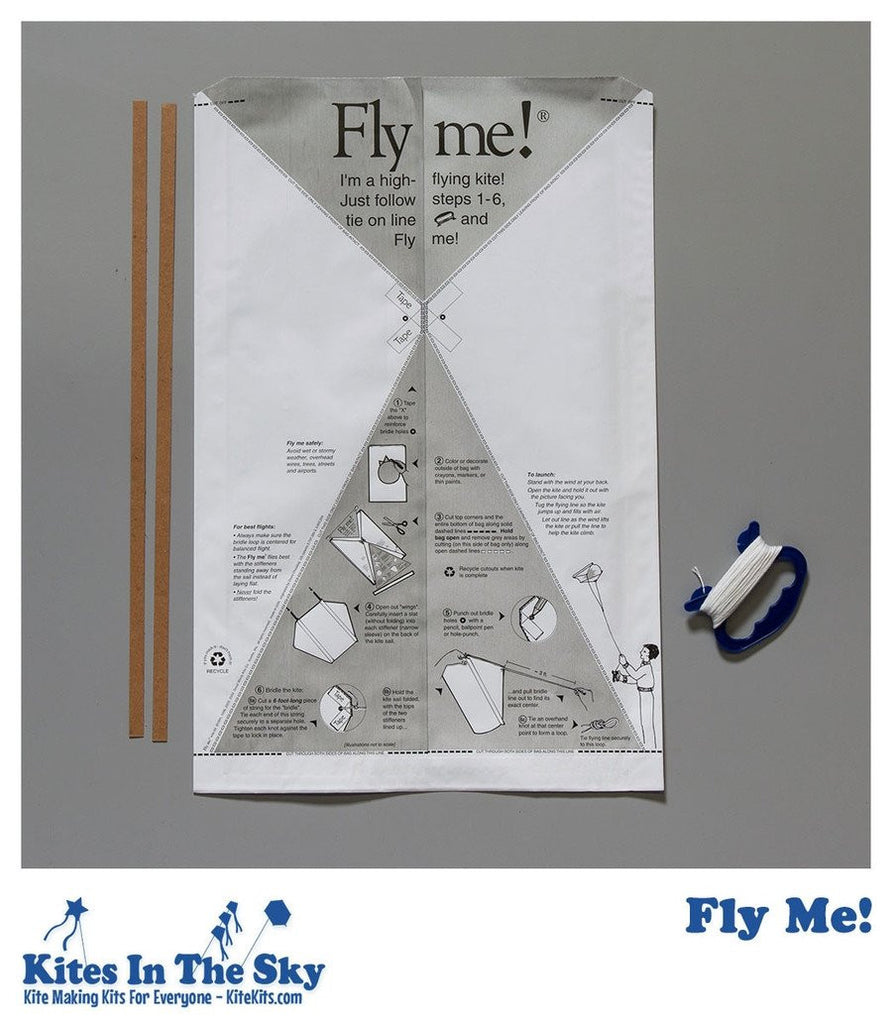 Fly Me! Paper Bag DIY Kite Kit (50-1000 pk) - Kites In The Sky